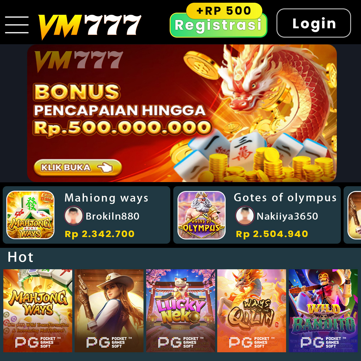 Tampilan kedua vm777